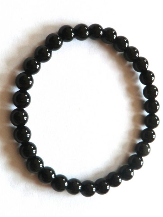 Bracelet boules obsidiennes