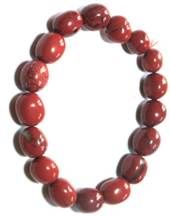 Bracelet pierres polies Jaspe rouge