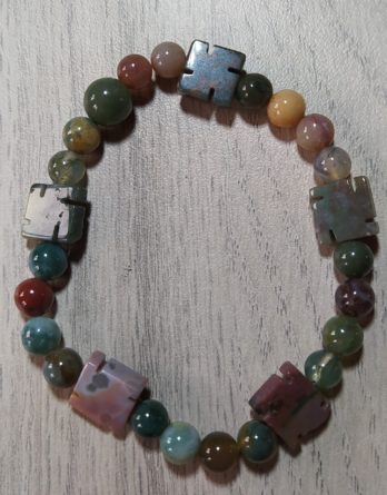 Bracelet boules Agate indien