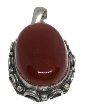 Pendentif agate de feu support argenté