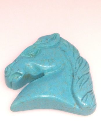 Pendentif tête de cheval Howlite teintée